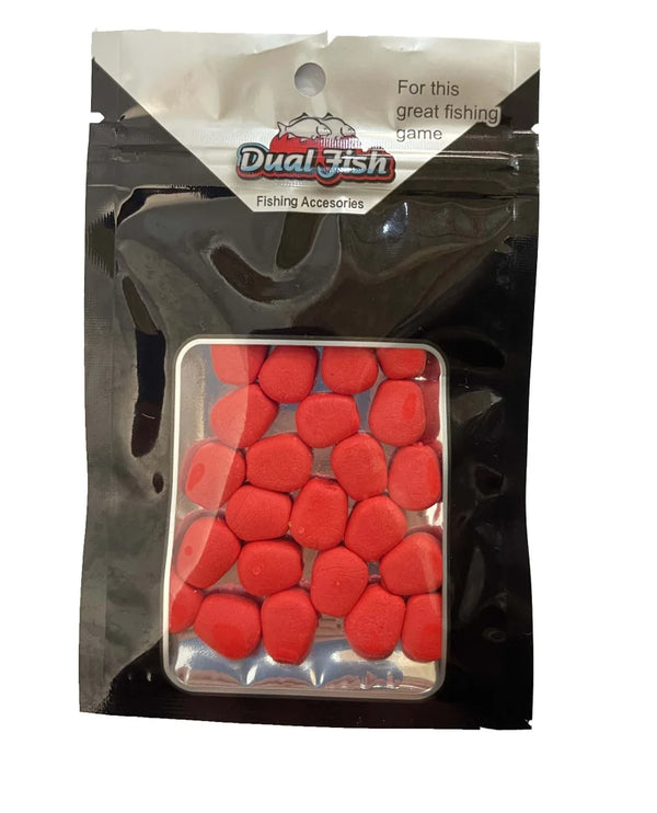 Porumb flotant din silicon, cu aroma adaugata, pentru pescuit, culoare rosu